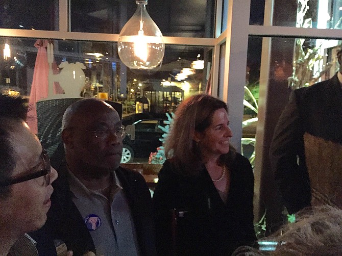 Bill Euille and Allison Silberberg at the Alexandria Democratic victory party.