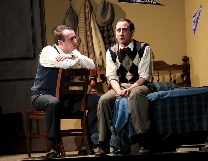 From left -- Scott Ward Abernethy and Noah Schaefer in "Broadway Bound" at 1st Stage. 
