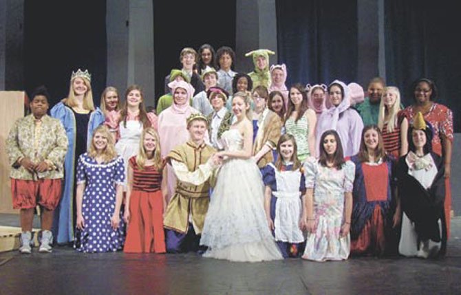 The cast of Chantilly High’s upcoming children’s show, “Cinderella: The Untold Story.” 

