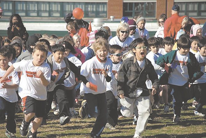 More than 600 Marshall Road students – kindergartners through sixth graders – participated in the Run-a-Thon on Nov. 18, 2011, also known as "Trotting for a Track." Marshall Road PTA raised almost $25,000 in support of its initiative to build a new school track. 