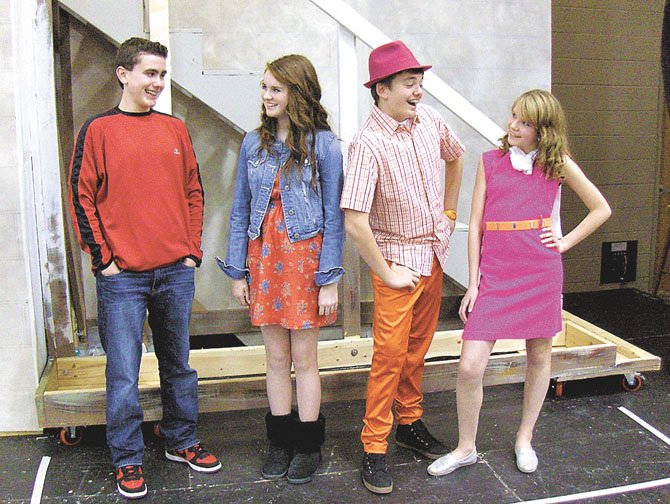 The main characters of "High School Musical Jr." include (from left, in front) Embrey Grimes, Kristen Popham, Johnny Pace and Samantha Dempsey. 