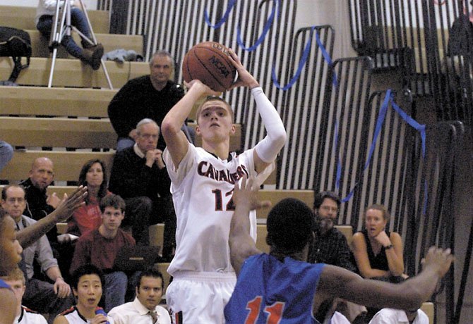 South County lost a close 57-54 Patriot District home game to W.T. Woodson on Jan. 17. Cavaliers’ senior guard Brandon Stepka (pictured) scored seven points in his team’s win. 