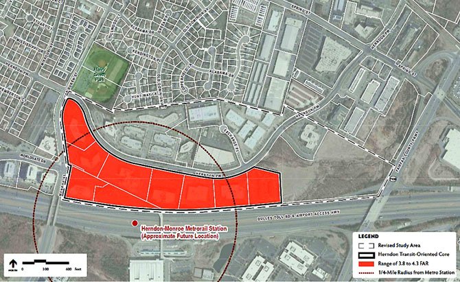 The Town of Herndon Planning Commission voted Feb. 6 to recommend the redevelopment plan for the area north of the proposed Herndon-Monroe Metrorail station to the Town Council. 