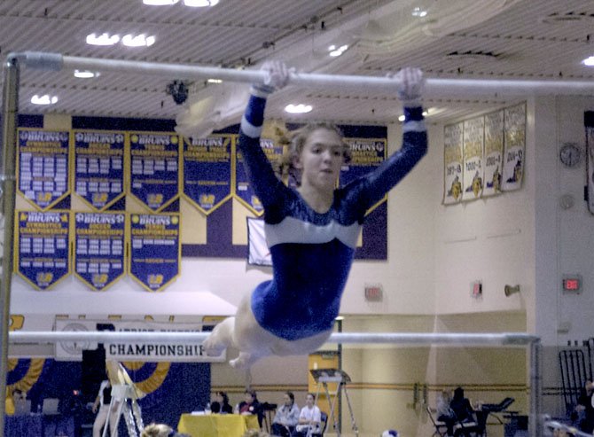 Lake Braddock senior Caitlin Liberatore won the Patriot District all-around gymnastics championship on Feb. 3.