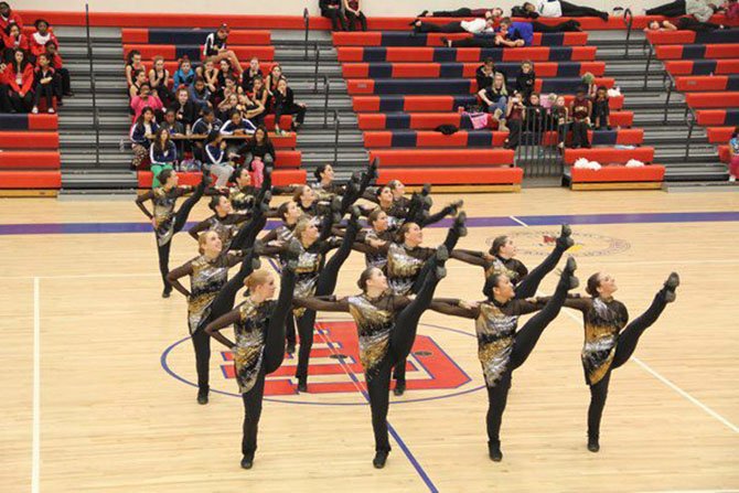 Langley High school Saxon dance team.