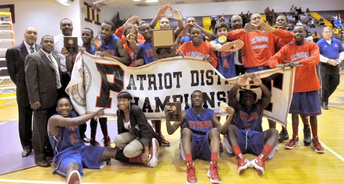 The T.C. Williams boys’ basketball team won the 2012 Patriot District championship.
