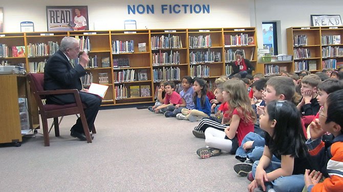 U.S. Rep. Gerry Connolly (D-11) engages Springfield second-graders during "Read Across America Day" with his reading of Dr. Seuss’s "Green Eggs and Ham."