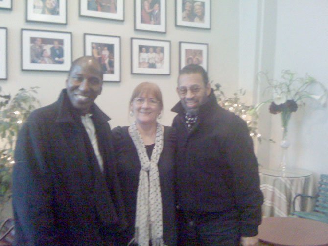 Mel Johnson Jr., Carolyn Griffin, and Maurice Hines in MetroStage lobby following a performance of "Josephine Tonight."
