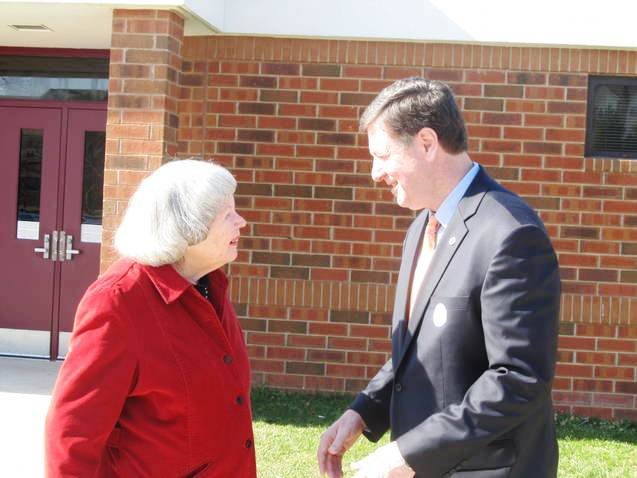 Former Governor George Allen, who is campaigning for the U.S. Senate, greeted voters throughout precincts in Northern Virginia on Super Tuesday, March 6.