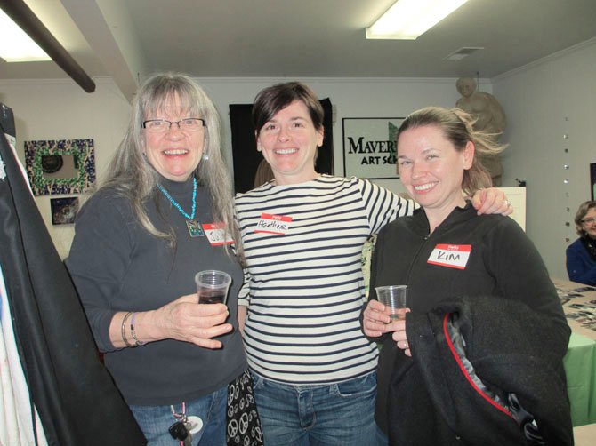 Maverick Mosaics artists Dr. Julie Smith and sisters Heather and Kimberley Carter.