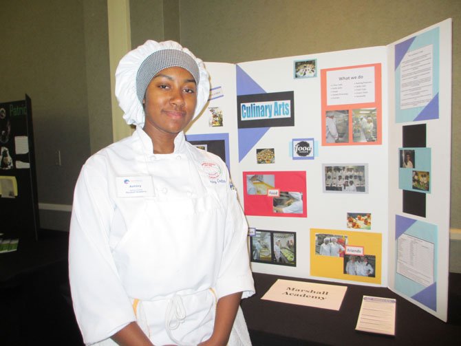 Ashley Coates, a senior at George C. Marshall High School, represented the Marshall Academy’s culinary arts program.