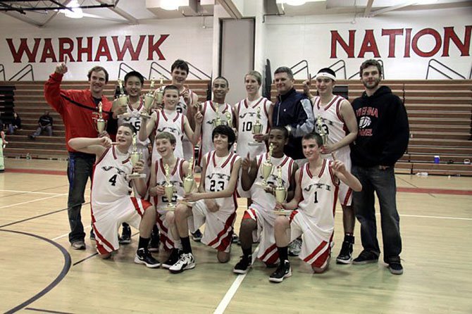 The Vienna Warhawks’ eighth grade boys’ basketball team finished a perfect 17-0 and captured the Fairfax County Youth Basketball League title with a tournament finals win over McLean. 