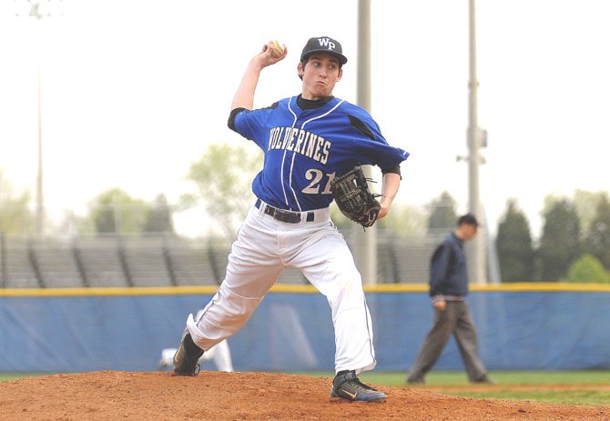 West Potomac senior Josh Belanger threw a five-inning no-hitter against Falls Church on March 31.