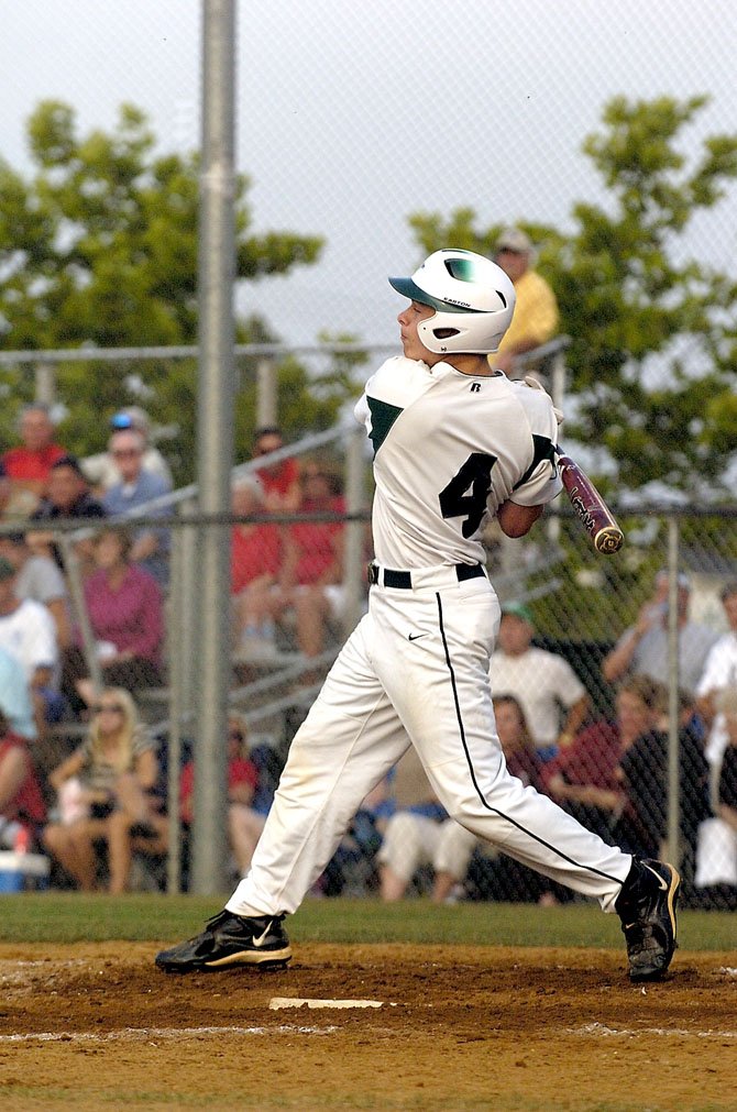 Blake Thompson (4), a senior outfielder, is one of the Stallions' and the district's top players.