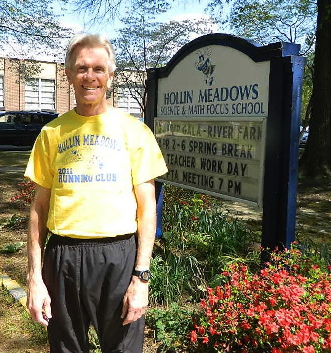 Now in his 34th year of teaching, marathon runner Steve Coffman teaches physical education at Hollin Meadows Elementary School where he helps coach the Running Club. 
