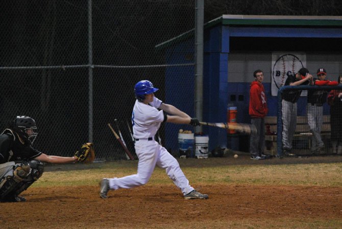 South Lakes' Hayden Hall takes a swing at a pitch during an earlier season game.