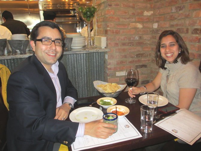 Bazin’s on Church regulars John Lopez and Dayana Umana celebrated their fourth anniversary at Alegria, the first patrons to be admitted into the restaurant on opening day.
