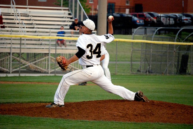 Westfield’s Kyle Corwin releases a pitch for the Bulldogs, who lost their first two district games last week before defeating Centreville earlier this week. 