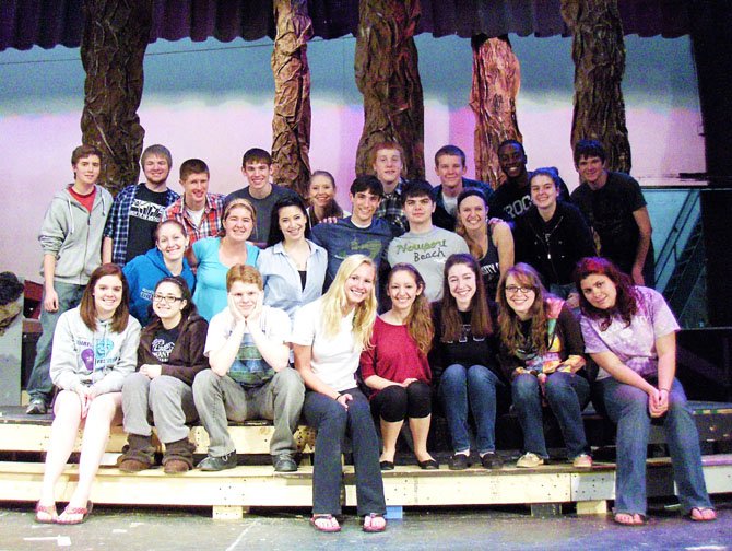 Most of the cast of Chantilly High’s upcoming musical, "Into the Woods."