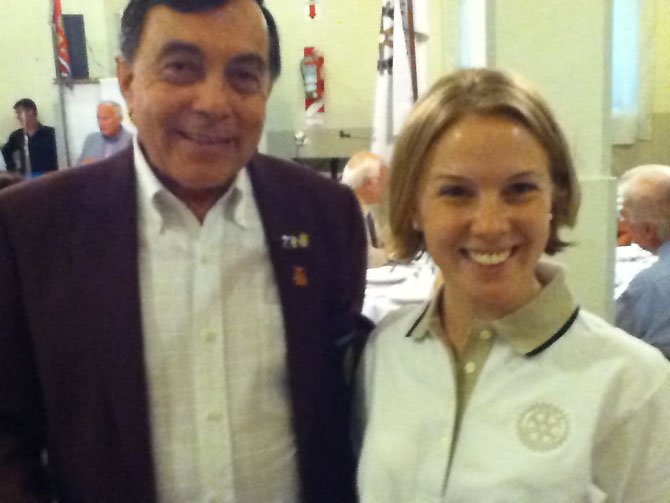 Osvaldo Troccoli, Rotary District 4825 Governor, and Lauren Conn.