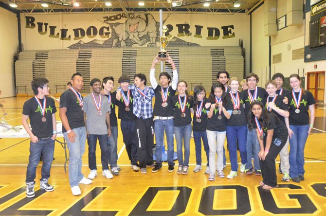 A team of 19 students from Langley High School finished first place, statewide, at the Virginia Science Olympiad. Among those taking part from Langley were Joao Ascensao, Julia Casazza, Ryan Cheng, Saba Eskandarian, Noah Flaxman, Alex Hurr, Na He Jeon, Alan Kai, Dana Kazerooni, Gene Kim, Jaisohn Kim, Liana Kramer, Calvin Li, Kelvin Niu, Debbie Pan, Paige Piszel, Aishvar Radhakrishnan, Vaibhavi Silamgari and Timothy Tsai. Faculty sponsor is Leah Puhlick.