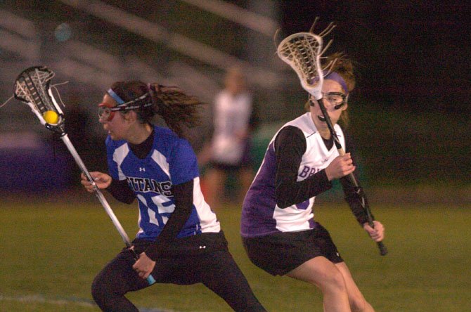 The Lee Lancers compete within a tough Patriot District which consists of good girls' lacrosse teams such as T.C. Williams (left) and Lake Braddock (right).