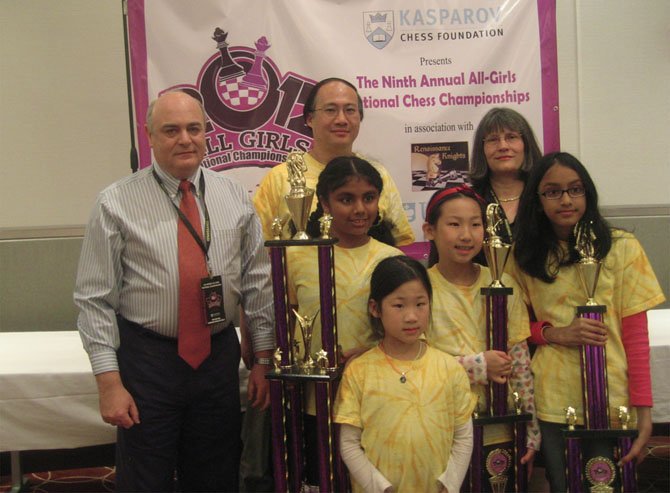 National Chess Champions: Maggie Luo, Neha Pattanaik, Varsha Venkatesh, and Amy Luo.
