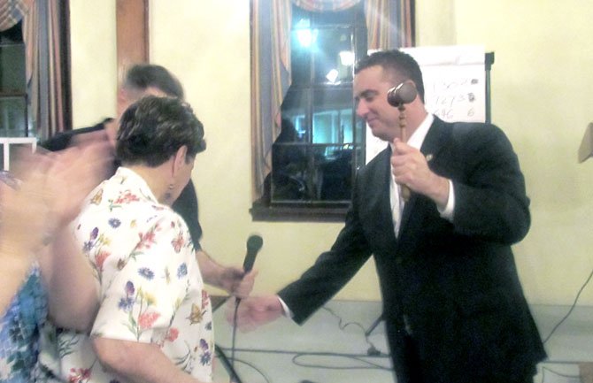 Scott Silverthorne received a surprise gift from his mother, Bette, 87, the former first lady of the City of Fairfax: his father’s gavel. "I almost lost it," Silverthorne said in a shaky voice, accepting the gift. Silverthorne’s father, Frederick, was elected Mayor in 1978, and re-elected in 1980. He took the position at a time when the City of Fairfax was feuding with Fairfax County over the City’s independence and was elected on a platform of preserving ties with Fairfax County including its school system. At the time, the 1978 Mayoral election had the largest municipal turnout in City history with more than 4,000 people