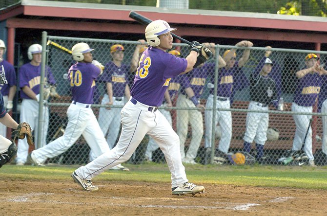 Lake Braddock junior Alex Gransback hit a grand slam against Woodson on May 1 during the Bruins’ 9-2 victory.