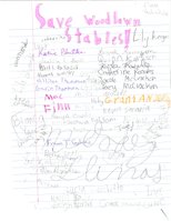 Signatures of 4th Graders from Belle View Elementary to help save Woodlawn Stables.
