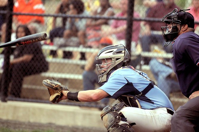 Yorktown catcher Red Dowdell drove in the game-winning run on May 4 against Hayfield with a double in the bottom of the seventh inning.