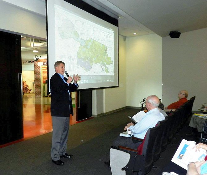 Supervisor John Cook (R-Braddock) gave an overview of the Braddock district to participants during the first Braddock District Citizen Governance Conference at Frost Achievement Finance Park on Saturday, May 5. Hosted by the supervisor, the all-day conference was designed to make participants "decision-makers on the course of Braddock’s future." 

