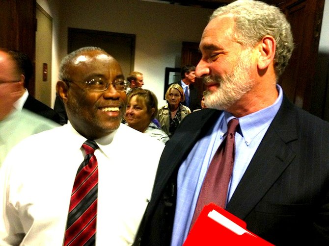 Mayor Bill Euille and Superintendent Morton Sherman after the final budget work session.