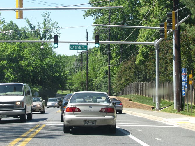 Residents concerned for pedestrian safety at the intersection of Falls Road and Oaklyn Drive prompted a study of the intersection in March 2011.