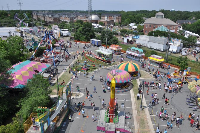 The parking lot between Center Street and Station Street was the site of carnival rides and games during the Herndon Festival.  