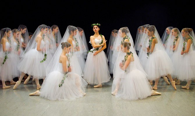 Marnie Kremer (in center), of Oakton, plays the role Queen of the Wilis Myrthe in "Giselle."