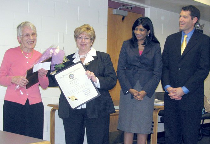 District 15 Delegates Kathleen Dumais and Aruna Miller and state Sen. Rob Garagiola praised West Montgomery County Citizens’ Association member and Potomac resident Lois Williams for her service to the community.
