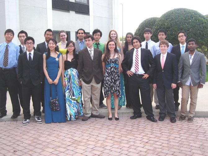 Langley's team en route to the awards ceremony at Science Olympiad's national competition in Orlando, Fla. Members include Joao Ascensao, Julia Casazza, Ryan Cheng, Saba Eskandarian, Noah Flaxman, Alex Hurr, Na He Jeon, Alan Kai, Dana Kazerooni, Gene Kim, Jaisohn Kim, Liana Kramer, Calvin Li, Kelvin Niu, Debbie Pan, Paige Piszel, Aishvar Radhakrishnan, Vaibhavi Silamgari and Timothy Tsai. Faculty sponsor is Leah Puhlick.

