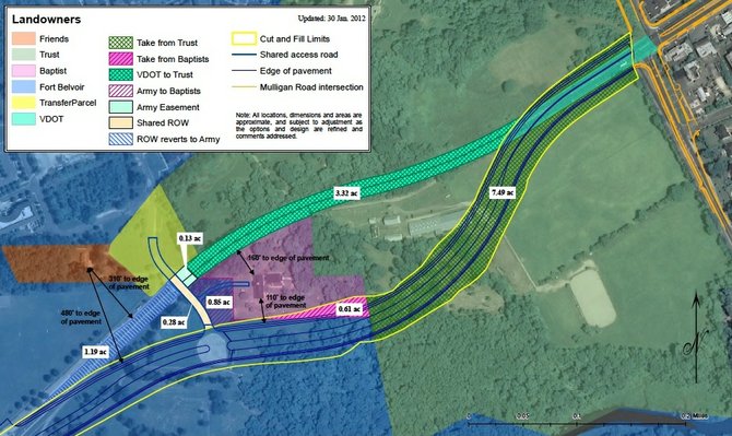 The southern bypass option avoids exhuming the graves at Woodlawn Baptist Church, although it would force the historic Woodlawn stables to close.