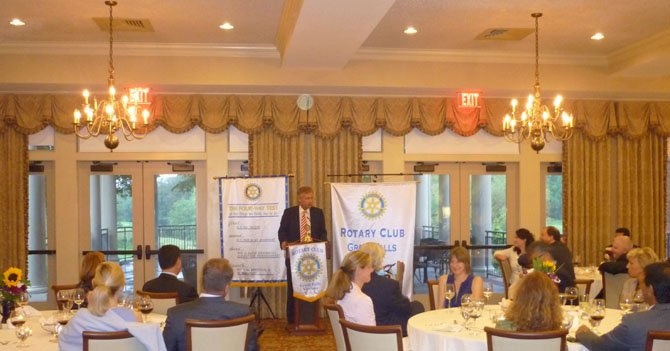 Germany’s Ambassador to the United States, Peter Ammon, speaks to the Great Falls Rotary Club, part of their inaugural Ambassador Dinner series. 