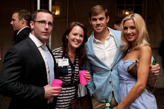 Holly and Matt Beville, John Thorsen and Kelly Ann Smolinski at the June 7 Bubbles and Bluegrass fundraiser at the Carlyle House.
