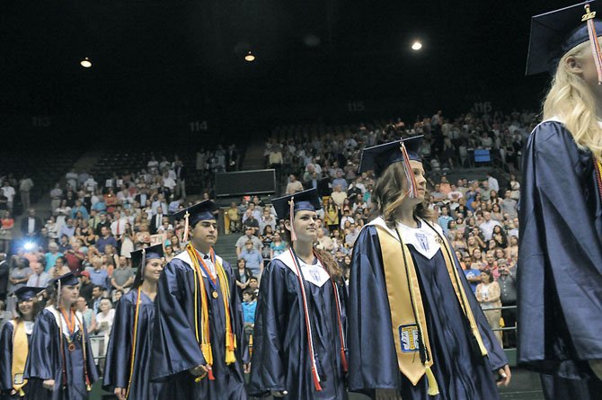 The West Springfield Class of 2012 enters the floor at the Patriot Center for the Commencement Exercises.