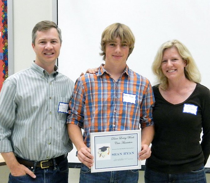 Sean Ryan (center) with his father Michael and mother Linda Ryan.

