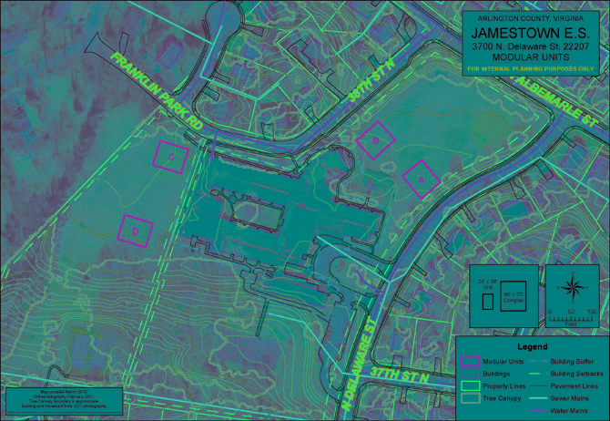 The trailers will be moved closer to the gym near 38th Street North, the location that received the most votes at a community discussion at Jamestown June 4.
