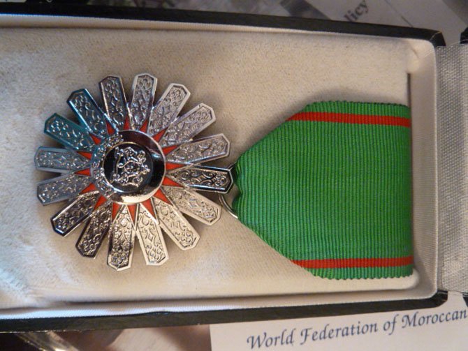 The medal Charles Dahan received from the King of Morocco when he was knighted. 