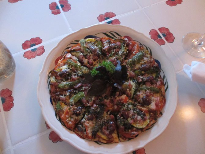 The vegetables for the vegetable tarte were freshly-picked from L’Auberge Chez Francois’s on-site garden.

