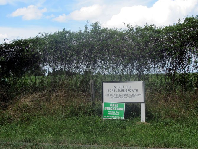 The new sign in front of the Brickyard Road farm site.