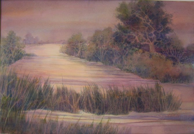 >“Moody River,” watercolor by Carol Milton. Featured artist Carol Milton's landscapes are scenes that change dramatically depending on weather conditions, time of day, season. 10 a.m.-4 p.m., Tuesday–Saturday. Vienna Arts Society Gallery on the Village Green, 513 Maple Ave., W., Vienna. www.ViennaArtsSociety.org.