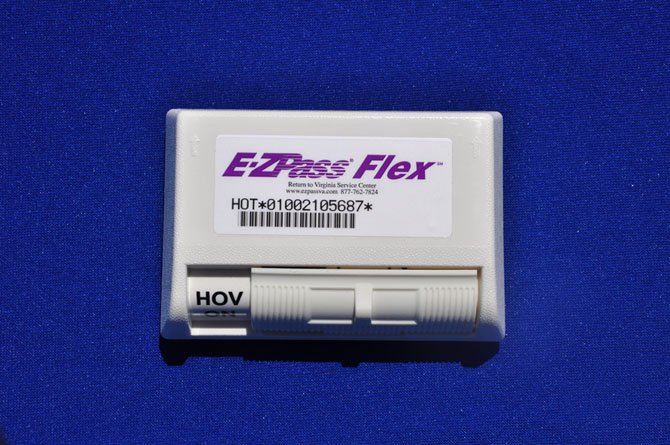 A new EZ-Pass Flex  transponder, which will be used for those wishing to use the HOV feature of the new 495 Express Lanes. 