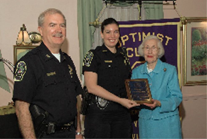 Chief Robert A. Carlisle, PFC Kristin Ruddy and Former
Councilwoman Maud Robinson.
